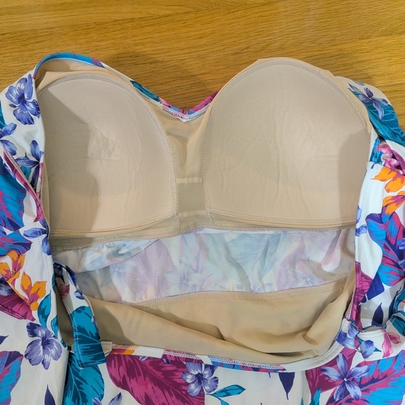 Swimsuits For All Floral V Neck Tankini Top Set Size 28 - Picture 11 of 12